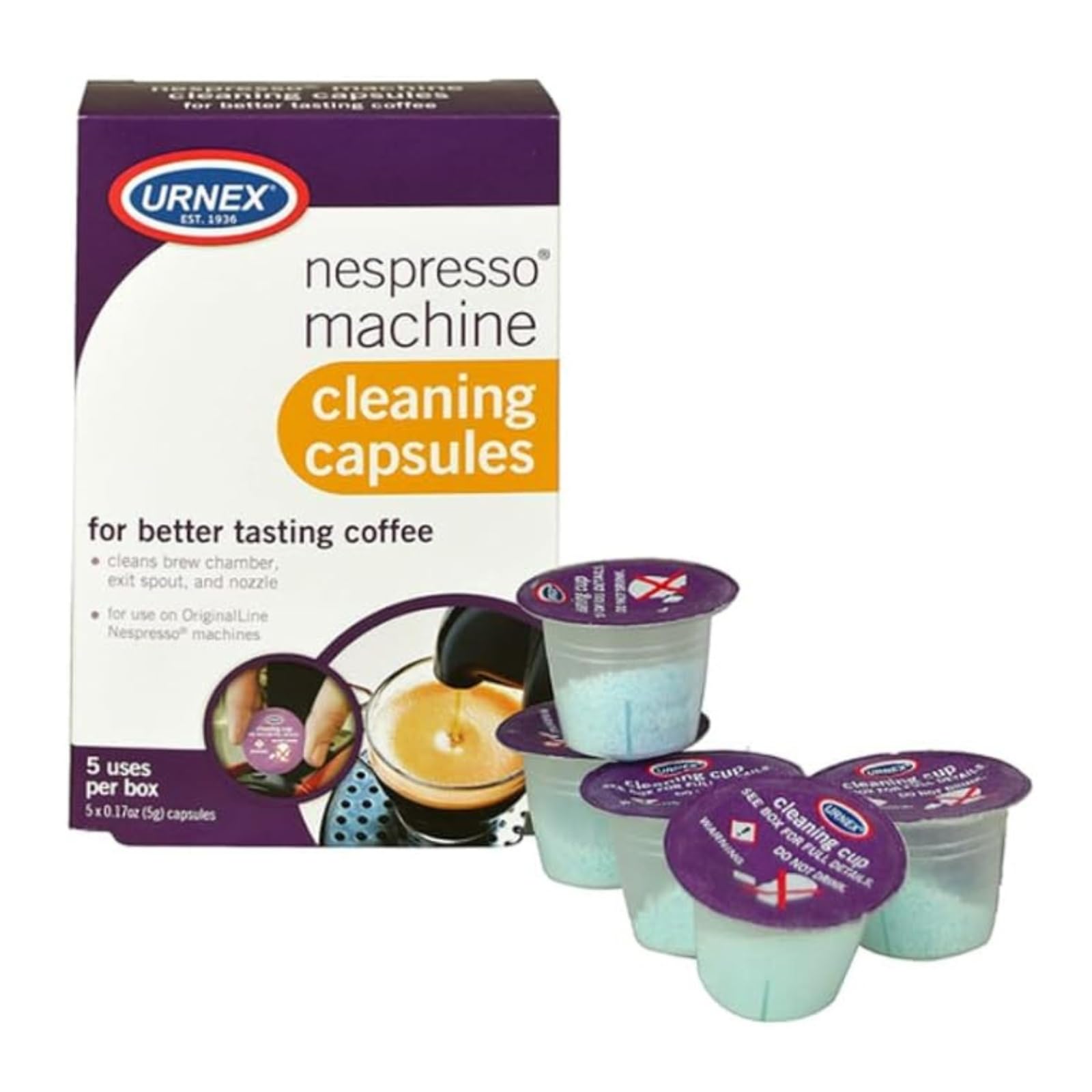 Urnex Nespresso Machine Cleaning Capsules