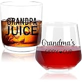 Grandparents Christmas Gifts, Grandma Wine Glass And Grandpa Whiskey Glass Set, Cool Christmas Gift Ideas For Grandparents, Best Grandparents Gifts, Grandma Grandpa Mugs, Presents For Grandparents