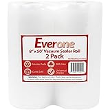 EverOne Vacuum Sealer Bag Roll for Sous Vide & Food Saver, 8" X 50', 2 Count