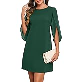 oten Women's 2026 Flutter Sleeve Cocktail Dress Crew Neck Chiffon Formal Wedding Guest Party Short Dresses