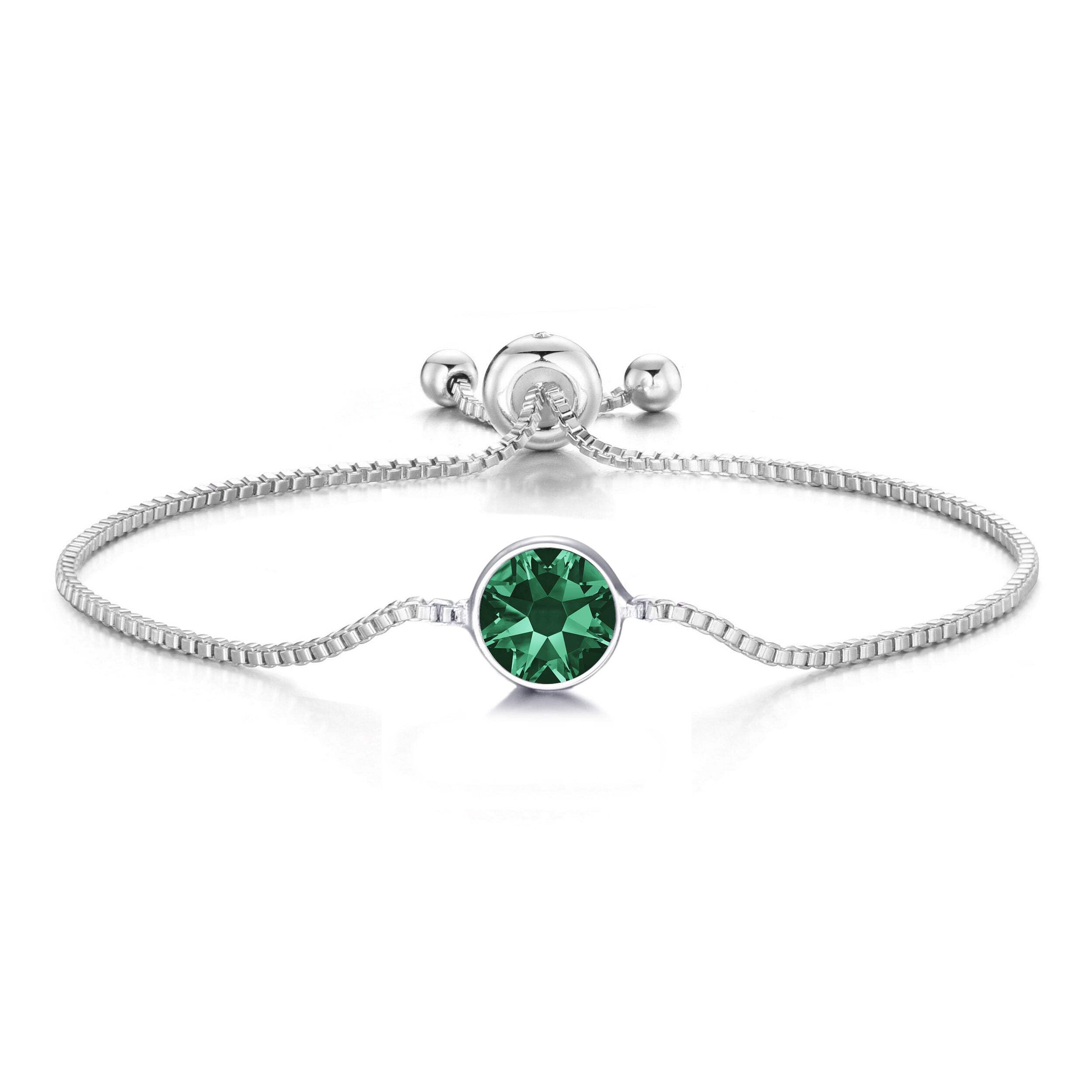 Philip Jones Green Crystal Bracelet Created with Zircondia® Crystals