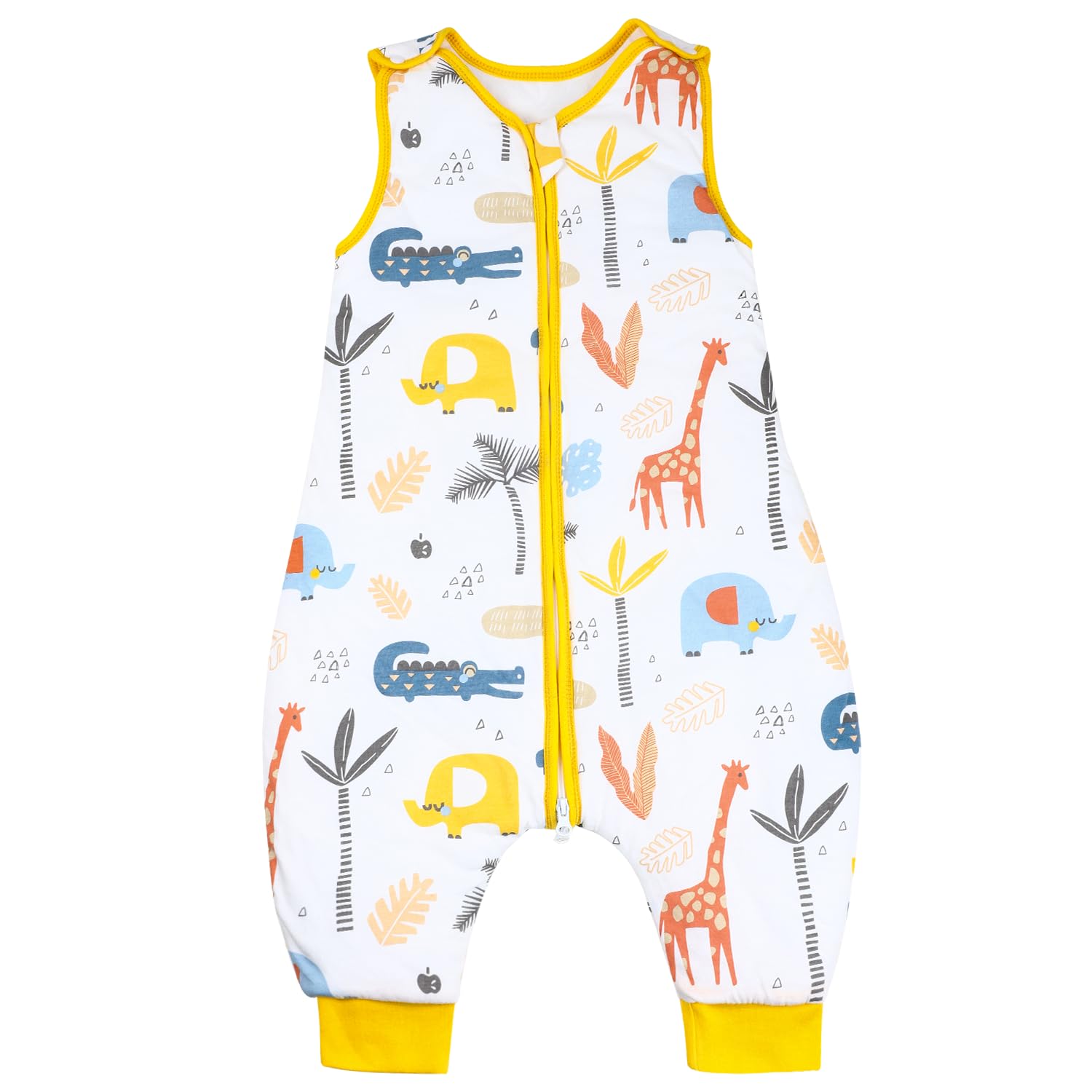 MOEMOE BABY 0.5 Tog Sleeping Bag with Legs Summer Sleeping Bag with Feet Toddler Sleep Sack Cotton Sleep Bag with Feet Sleeveless Sleep Bag,3-5 Years,Giraffe,L