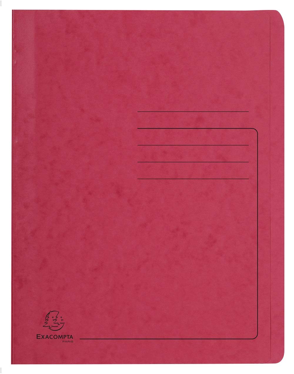 Exacompta - Ref 39995E - Flat Bar File - Suitable for A4 Documents, Pre-Printed Cover, 355gsm Heavyweight Mottled Pressboard, 30mm Spine, Metal Spring Mechanism - Red