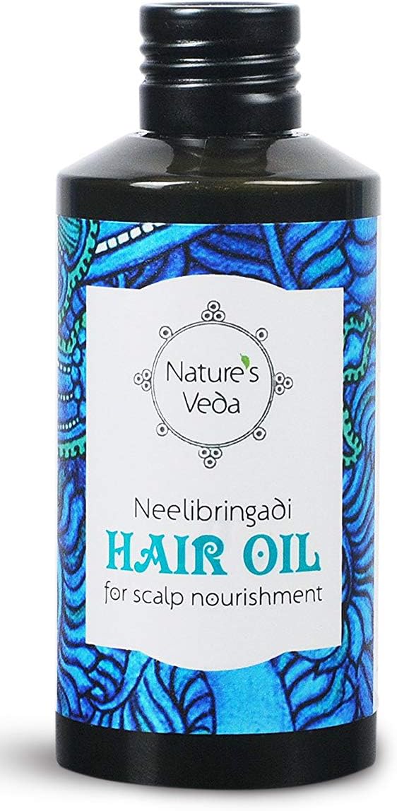 Nature's Veda Neelibringadi Hair Oil 150 ML for Scalp Nourishment | 100% Natural,Herbal & Ayurvedic Oil with the goodness of Bhringraj,Indigo,Amla and other ayurvedic herbs | All Natural Product