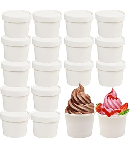 Lot De 100 Gobelets En Papier Jetables Pour Crème Glacée - 236,8 G