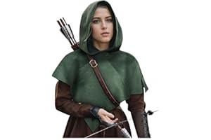 Joukavor Medieval Cowl Hood Renaissance Hood Halloween Short Hooded Cape for Women Men