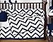 Sweet Jojo Designs 9-Piece Navy Blue and White Chevron ZigZag Unisex Baby Bedding Zig Zag Boy or Girl Crib Set Collection