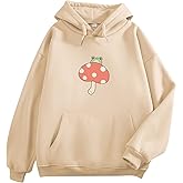 KEEVICI Women Cute Frog Sweatshirt Kawaii Mushroom Hoodie for Teen Girls Aesthetic Cottagecore Clothes Feminino Hoodies