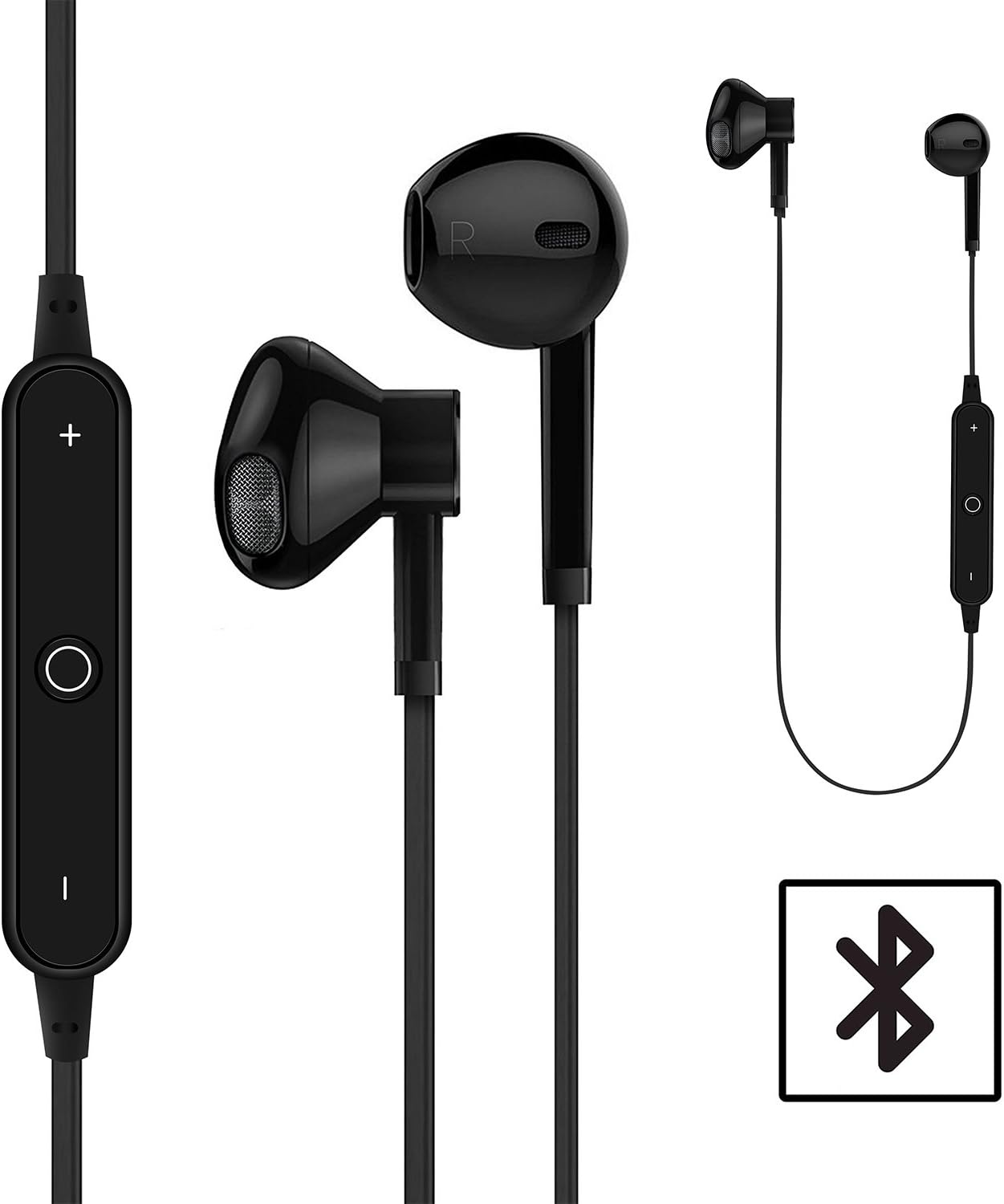 Bluetooth Earphones, Alfort Wireless Sports Headphones with Bluetooth 4.2, Sweatproof Sports Headphones with Mic for iPhone X / 8/8 Plus/Galaxy S8 / S9 / S7 Edge and other smart phone (Black)