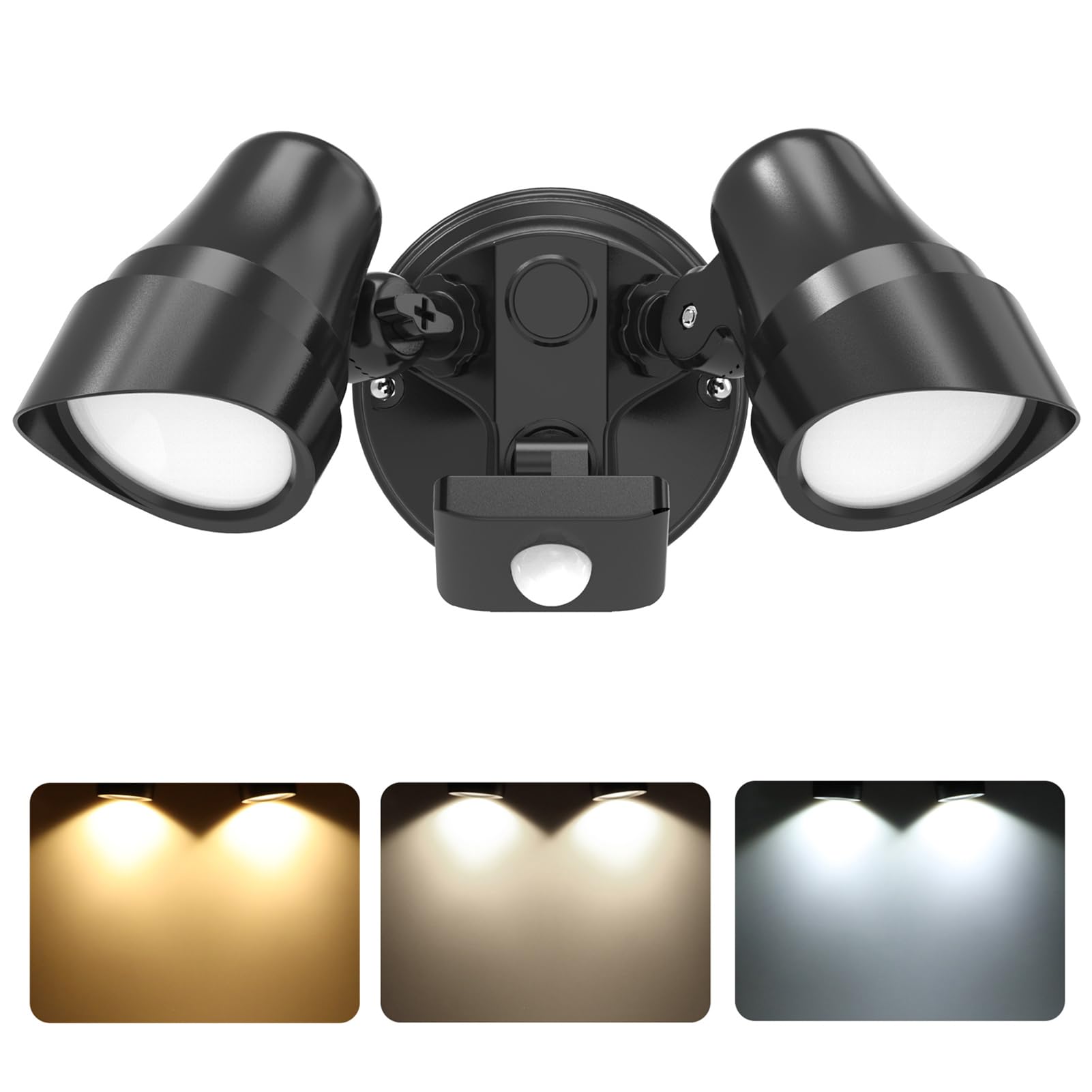 ALUSSO 25W LED Security Lights Outdoor Motion Sensor LED Floodlight, IP54 Waterproof Outside PIR Flood Light, 3000K 4000K 6500K Adjustable Wall Light for Garden Patio Backyard Garage — image 1