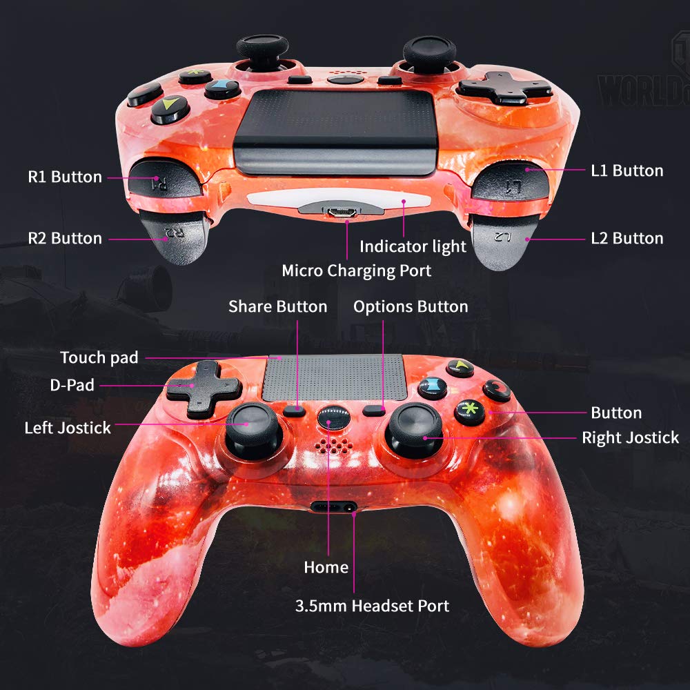 PS4 Controller Wireless Gamepad for Sony Playstation 4 Dual Shock 4 Sixaxis Remote Joystick with TouchPad and LED Bar