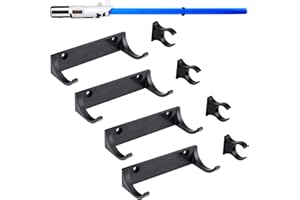 LEKUSHA Horizontal Lightsaber Wall Mount Holder Light Saber Display Rack Hook Stand, Compatible for Any Lightsaber, Black Pac