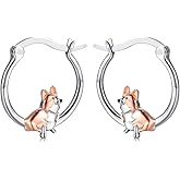 925 Sterling Silver Cute Dog Earrings Hoop Earrings for Girls for Senstive Ears Dog Jewelry Gifts for Daughter