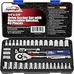 40-Pieces-EPAuto-14-Inch-38-Inch-Drive-Socket-Set-with-72-Tooth-Reversible-Ratchet