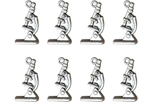 SHINEOFI Microscope Pendant Charms 20 Pieces Alloy Scientific Miniature Jewelry Making Accessories for Necklace Bracelet Keyc