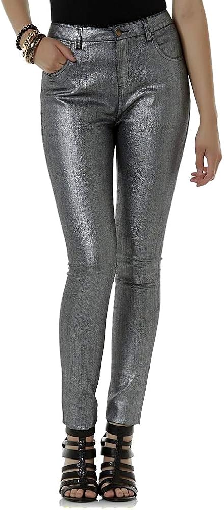 metallic coated jeans