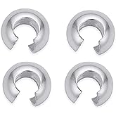 200PCS Silver Crimp Covers,4mm Crimp Beads Knot Covers for Jewelry Making 200Pcs