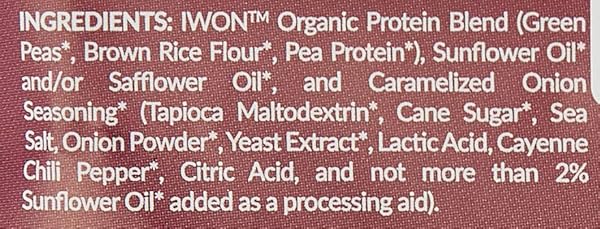 IWON ORGANICS, PROTEIN PUFFS CARAMLIZED ONION PLANT BASED ORGANIC, 1.5 OUNCE