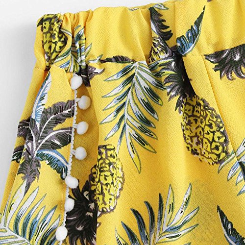 image for FarJing Clearance Sale Womens Pineapple Printing Mid Waist Loose Short
