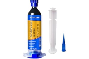 CYTITZHN RTV Silicone Adhesive Sealant for Cars - 100% Waterproof Silicone Automotive Sealant, High Strength Flexible Crack-Proof - Black Caulk for Windshield, Door, Gasket & Trim Repair (1oz/30g)