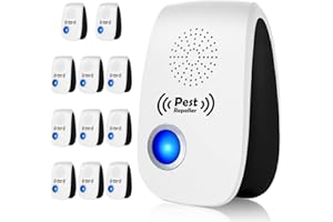 BUGFIXX 2023 Upgraded Ultrasonic Pest Repeller, Indoor Pest Repellent 12 Packs, Electronic Plug in Pest Control for Roach, Ant, Rodent, Mouse, Bugs, Mosquito, Spider Repellent for House, Garage, Warehouse