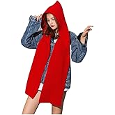 Women Winter 3 in 1 Hooded Hat Scarf Wrap Shawl Crochet Knit Pullover Neckwarmer