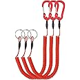 Lix&Rix Retractable Safety Coiled Lanyard with Aluminium Alloy Carabiner Clip, Black/Blue/Green/Red/Silver/Yellow