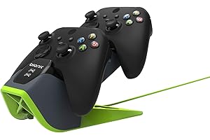 Bionik Power Stand for Xbox Series X/S: Dual Charge & Storage Dock with 2 Rechargeable Batteries-Power Adapter Included (BNK-9070) - Xbox Series X
