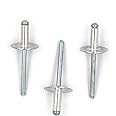 ALLOYPRO 60pcs Large Flange Blind Rivets, Aluminum,Flange Diameter 5/8" (16 mm),Pop Rivets Assortment Kit Blind Rivet,3/16" x 1/2" Inch,Grip Range(4.8-8mm)