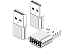 Yoozon USB to USB C Adapter 3 Pack,USB Type C Female to USB A Male Charger Cable Converter for Apple Watch Ultra iWatch 9,for iPhone 15 14 13 12 Pro Max Plus,Samsung S23,for Airpods,iPad,Car,Silver