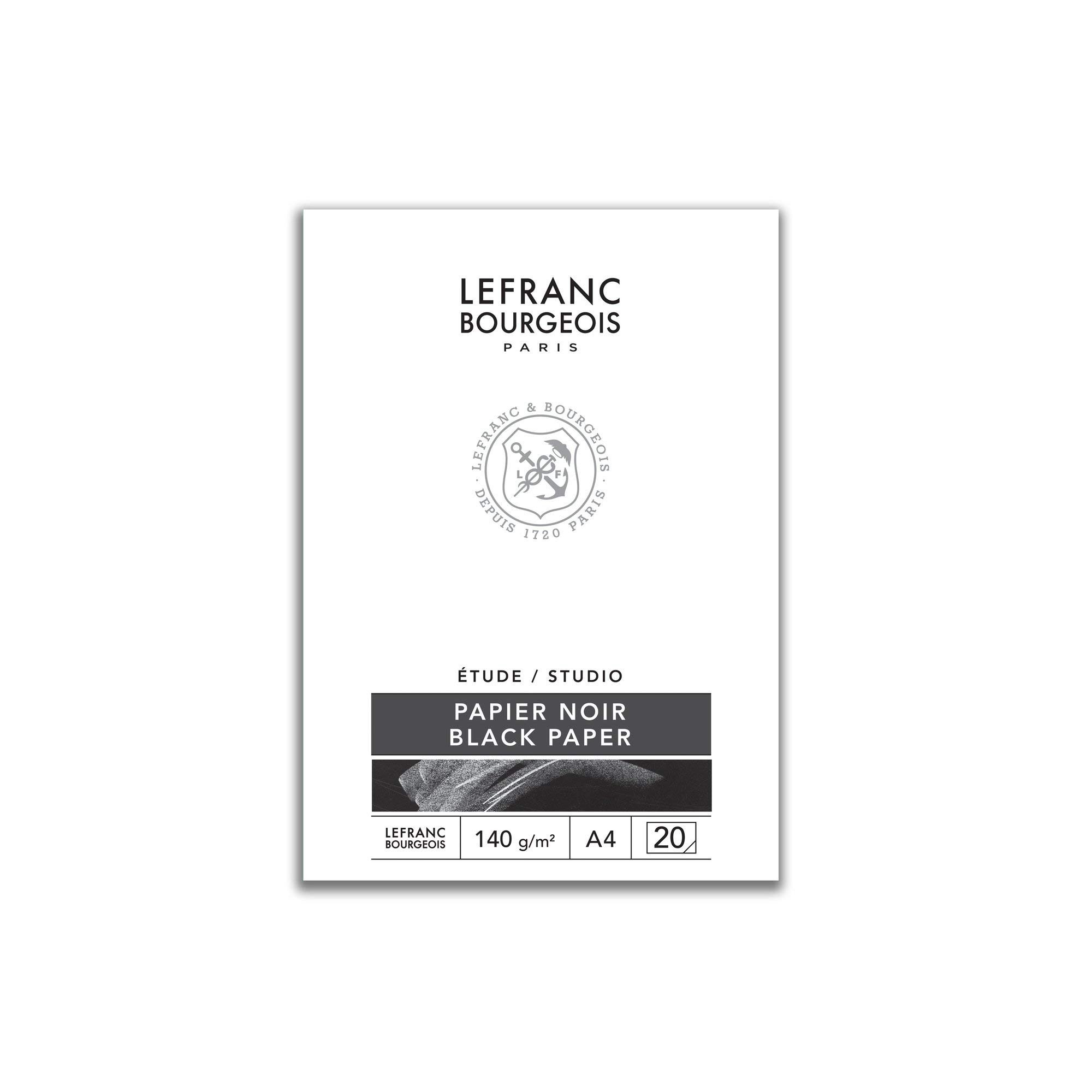 Lefranc Bourgeois Pad with Black Paper, A4-20 Blatt schwarzes Papier im Block