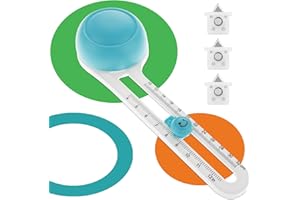 Bewudy Circle Cutter, Rotary Circle Circle Cutter with 3 Replaceable Blades for Paper Crafts, Paper Circle Cutter, Circular Cutter, Adjustable Circle Cutter for Art and DIY Crafts