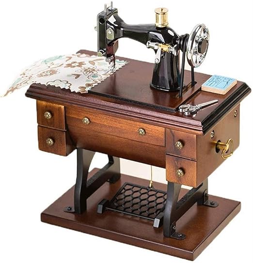 Musical Máquina de coser caja de música, vector de la vendimia de coser Mini estilo de