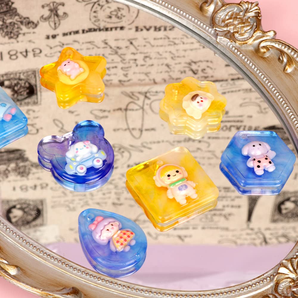 RESINWORLD 16pcs Variety Geometric Pendant Silicone Molds with Hanging Hole, Jewelry UV Resin Mold, Necklace Keychain Molds for Epoxy Resin