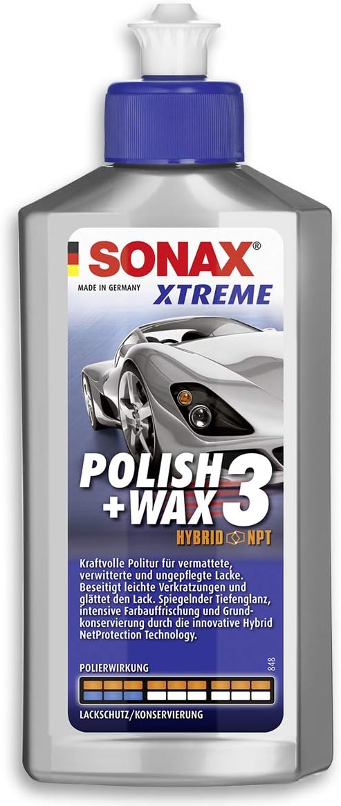 SONAX 1837503 X-treme Polish + Wax 3 Hybrid NPT 250 ml, Grau (Grau)