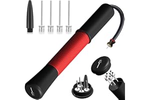 FENXYO Ball Pump with Needle Storage(Never Lose Pin) Basketball Pump with 5 Needles and Extendable Cable, Soccer Football Pumps, Volleyball Pump Rugby Ball Inflator - Great for All Balls