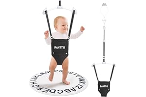 PAHTTO Baby Door Jumper with Soft Rug, Durable Toddler Bouncer with Adjustable Height-Funny Baby Walking Harness, Protable Do