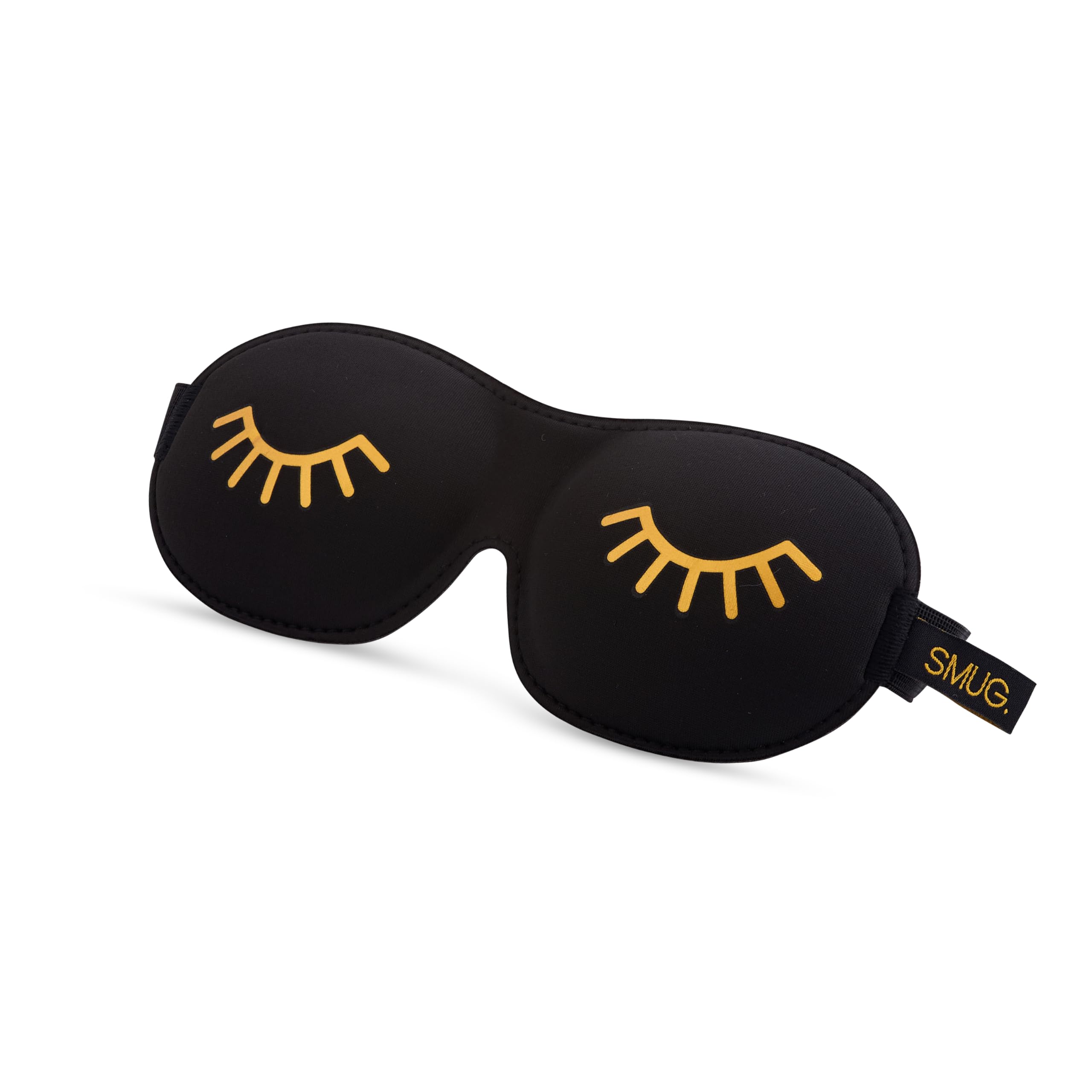 SMUG 100% Blackout Sleep & Eye Mask | Eyelash Extension Friendly | Eye Masks for Sleeping | Sleep Masks for Women & Men | Straps for Dream Comfort & Adjustability | Black Wink