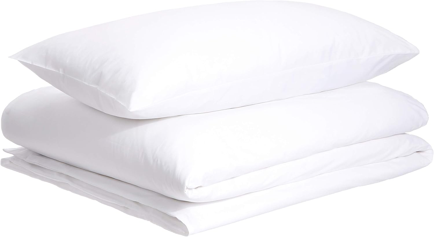 AmazonBasics Organic Percale Duvet Comforter Cover Set, Twin / Twin XL, White