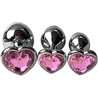 3Pcs Set Luxury Metal Butt Toys Heart Shaped Anal Trainer Jewel Butt Plug Kit S&M Adult Gay Anal Plugs Woman Men Sex Gifts Th