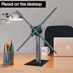 Missyou 3D Hologram Fan Desktop Stand with Tempered