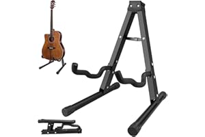 DkOvn Guitar Stand, 1/2/4 Pack A-Frame Folding Guitar Stand with Non-Slip Rubber and Foam Arms, Metal Guitar Stand for Acoust