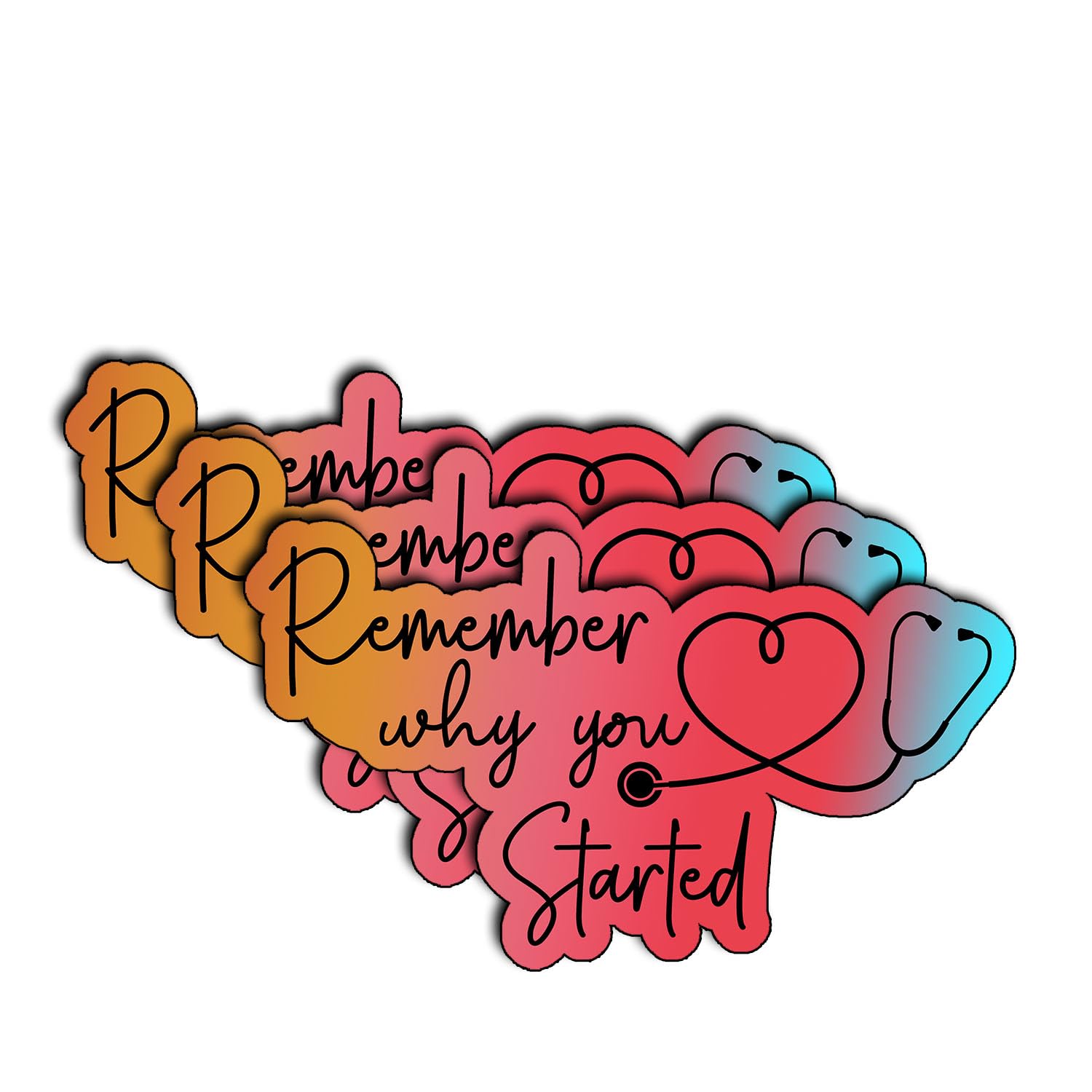 Photo 1 of (3Pcs) Remember Why You Started Stickers Medical Quote Funny Nurse Healthcare Appreciation Nursing School Graduation Gifts Waterproof Vinyl Decal Water Bottle Bumper Car Hard Hat Phone Laptop - 3x1.8