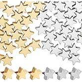 PH PandaHall 100pcs 18K Gold Plated Star Beads 8mm Twinkle Star Beads Golden Silver Long-Lasting Spacer Bead Stars Shaped Craft Bead for Jewelry Making Necklace Bracelet Earring
