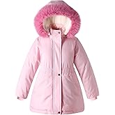Mokitoni Girl Winter Coat Kids Fleece Puffer Jackets Toddler Heavyweight Parka