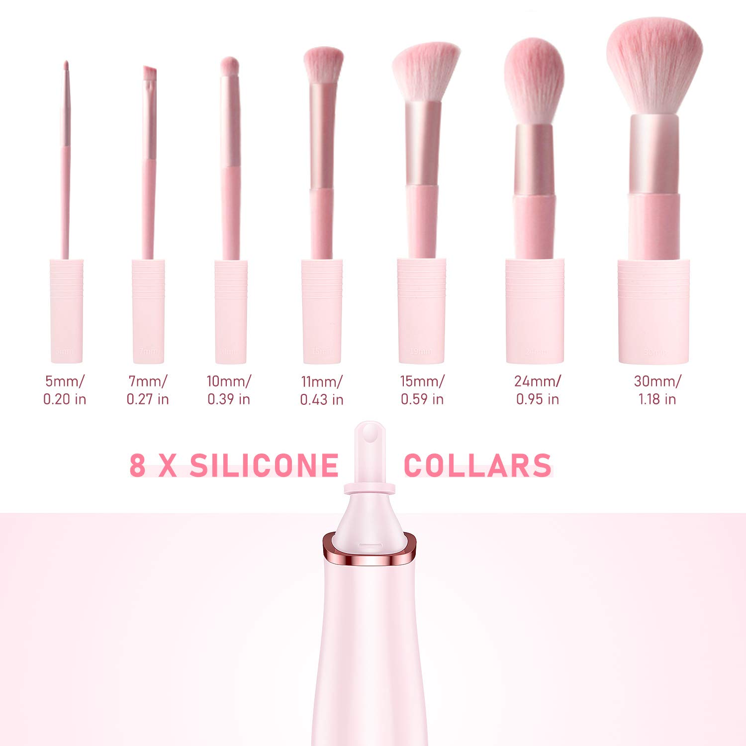 Liberex Automatic Makeup Brush Cleaner and Dryer - Bi-directional Rotation Mode Electric Cleaning Machine with 8 Size Rubber Collars, USB Rechargeable and Storage Stand, 30s Fast Cleaning and Drying: Beauty