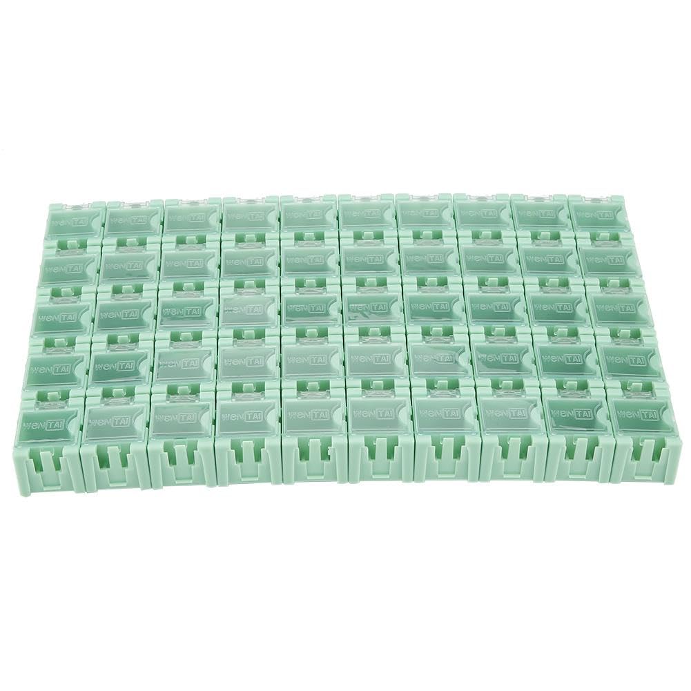 Regun 50Pcs Components Storage Box, Smt Smd Container Box, Electronic Components Mini Storage Case, for Small Items, Small Objects