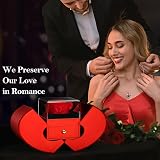 Emibele Preserved Red Rose & Heart Necklace Gift for Mom Grandma Wife view 6
