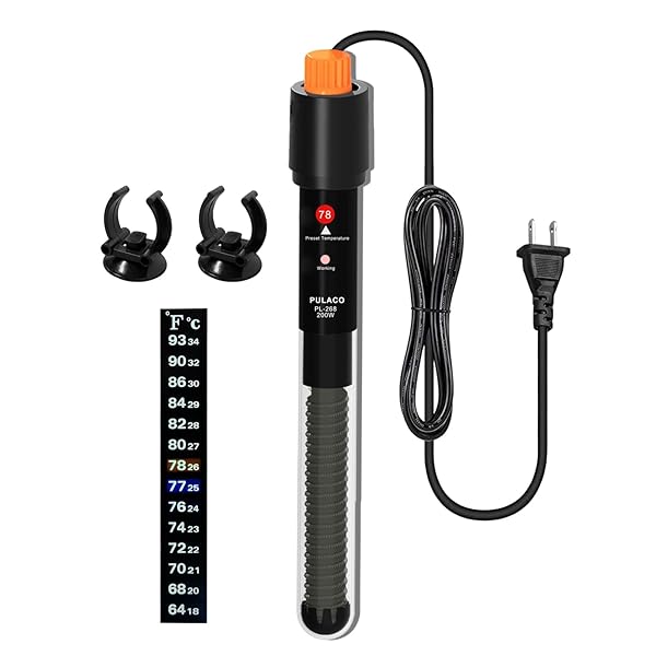 PULACO 200WATT AQUARIUM HEATER FOR 25-50 GALLON FISH...