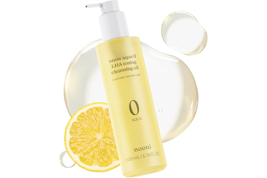 NOONI Korean Cleansing Oil – Snow Aqua 0 LHA Toning Cleansing Oil | Makeup Blackhead Remover, Pore Control, Glass Skin, Help Control Sebum, Revitalizing, Moisturizing, Gifts For Women, 6.76 Fl Oz